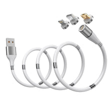 Load image into Gallery viewer, Self Winding Magnetic Charging Cable Type C Micro 8Pin USB Cable 3A Fast Charging Cable