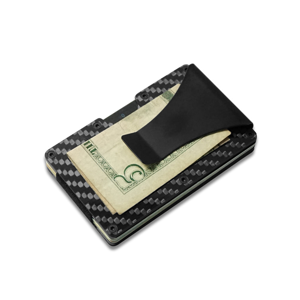 Best selling minimalist carbon fiber credit card holder wallet with money clip
