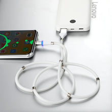 Load image into Gallery viewer, Self Winding Magnetic Charging Cable Type C Micro 8Pin USB Cable 3A Fast Charging Cable
