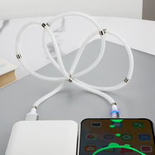 Load image into Gallery viewer, Self Winding Magnetic Charging Cable Type C Micro 8Pin USB Cable 3A Fast Charging Cable
